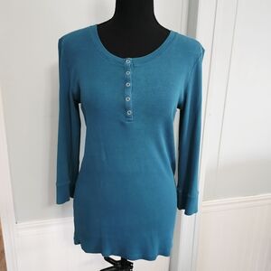 $𝟓 𝐁𝐮𝐧𝐝𝐥𝐞𝐝 Teal Button-Up Women's Top